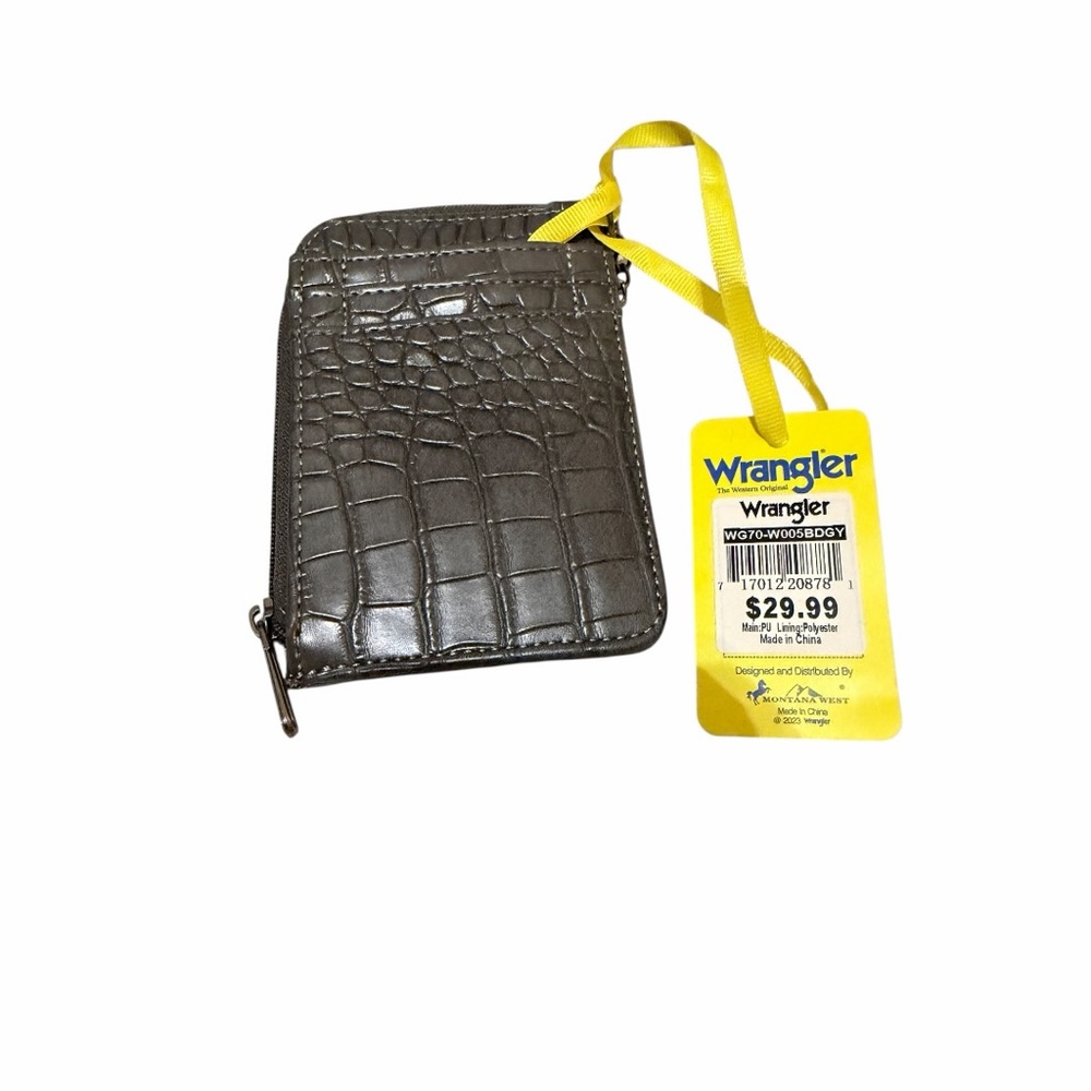 Wrangler Gray Crocodile-Embossed Wallet